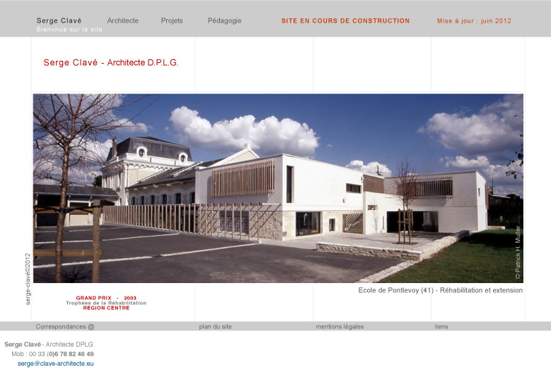 page d'accueil site de Serge clavé